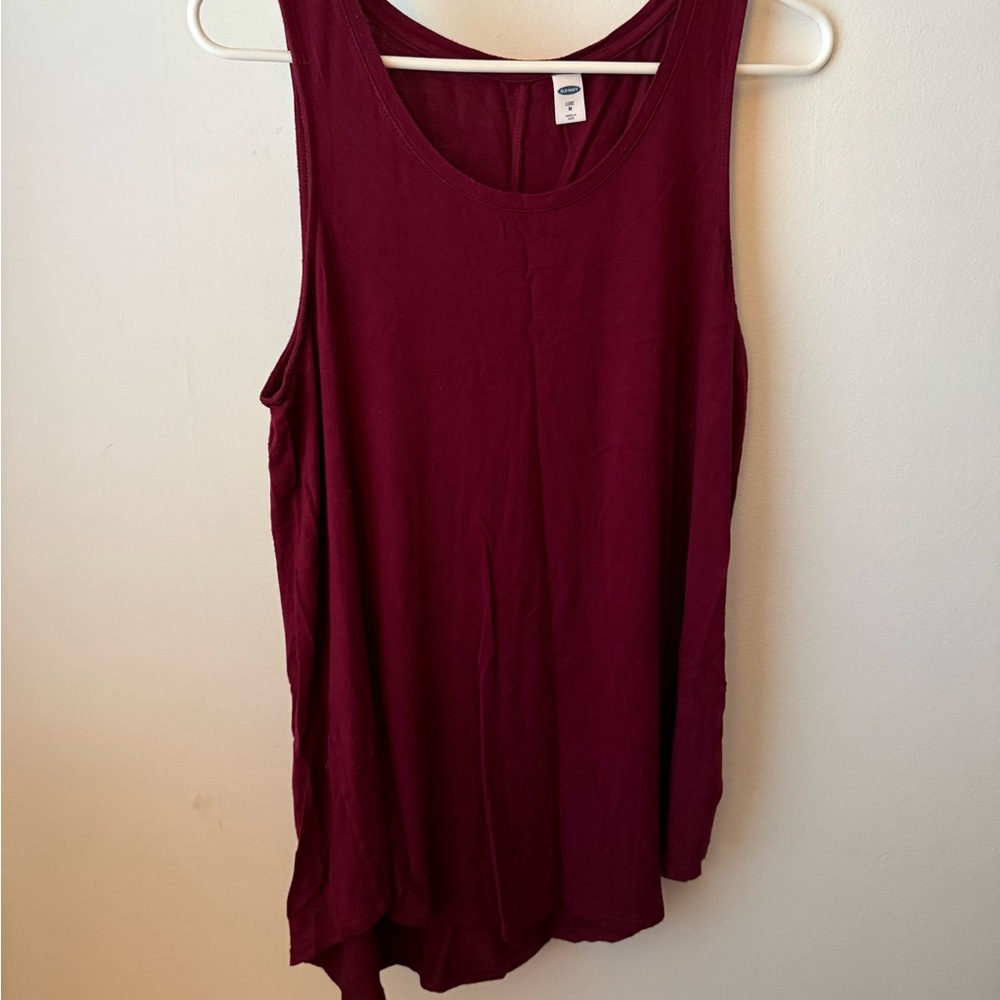 Old Navy Red Asymmetrical Relaxed Tank Top